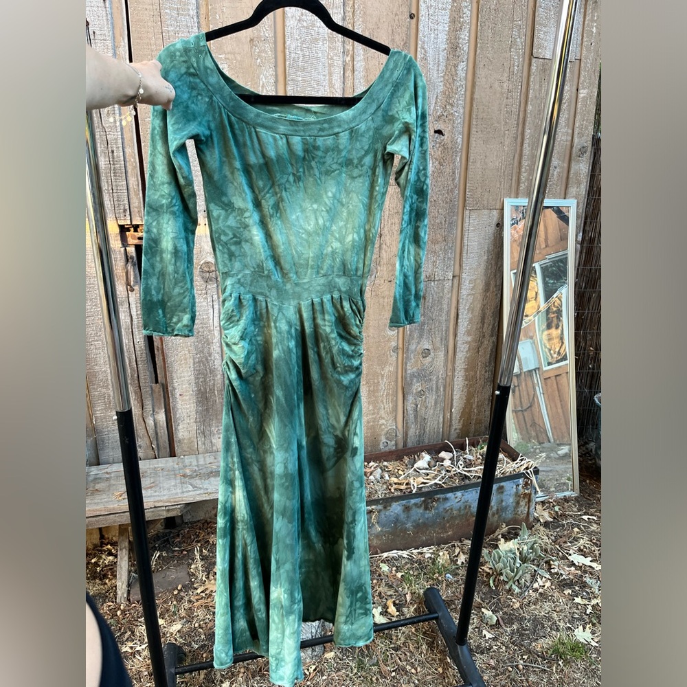 Green Tie Dye Hippie Maxi Dress